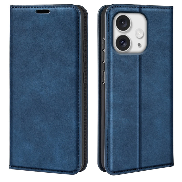 Estuche para teléfono de cuero con succión magnética de piel retro