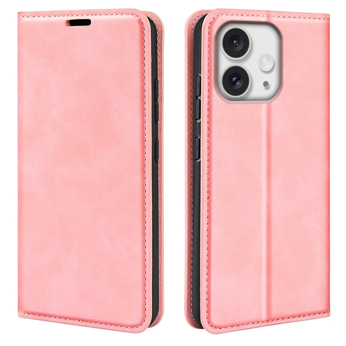 Estuche para teléfono de cuero con succión magnética de piel retro