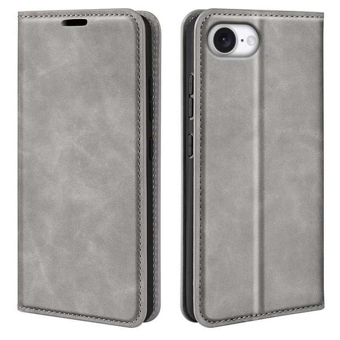 Estuche para teléfono de cuero con succión magnética de piel retro