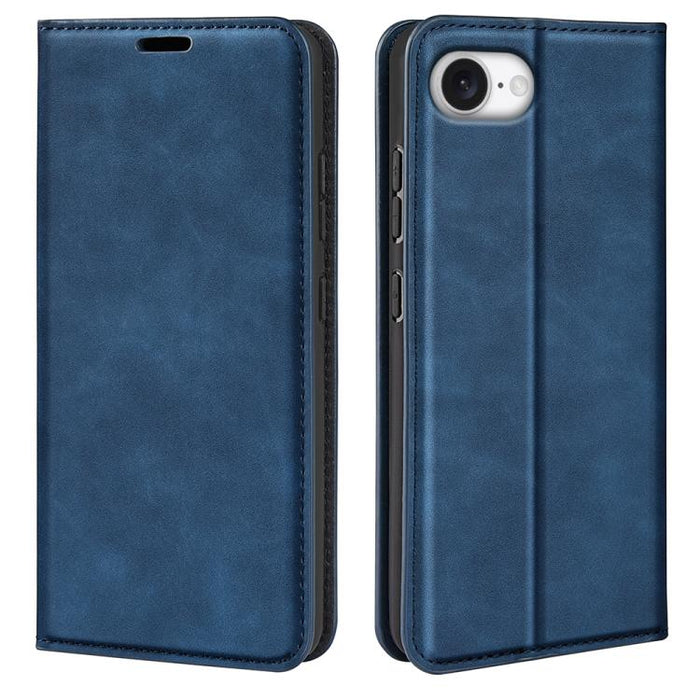 Estuche para teléfono de cuero con succión magnética de piel retro
