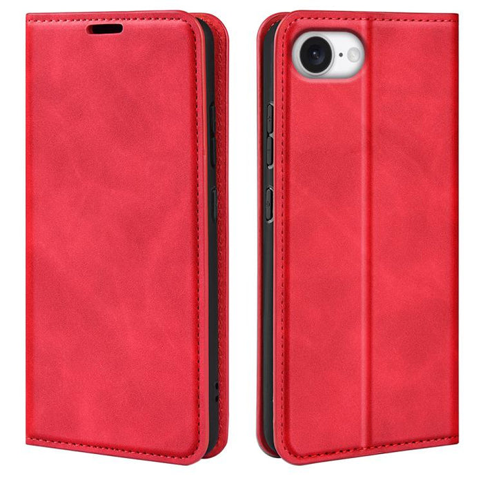Estuche para teléfono de cuero con succión magnética de piel retro