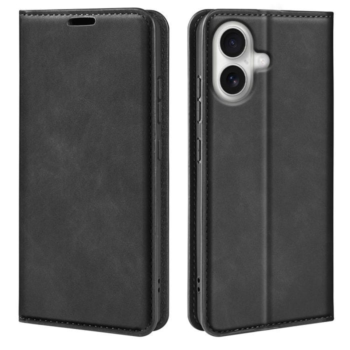 Estuche para teléfono de cuero con succión magnética de piel retro