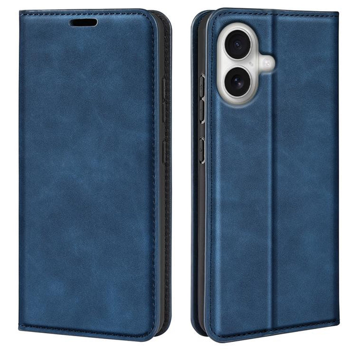 Estuche para teléfono de cuero con succión magnética de piel retro