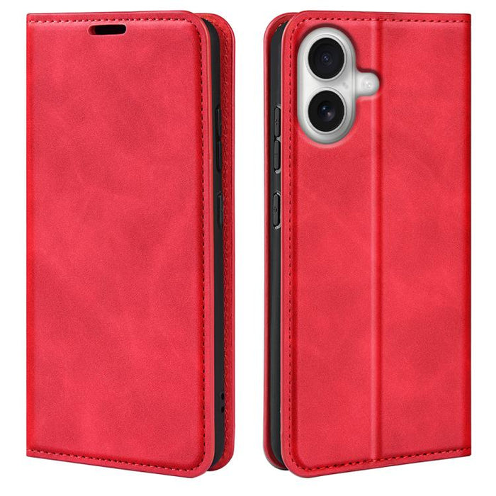 Estuche para teléfono de cuero con succión magnética de piel retro