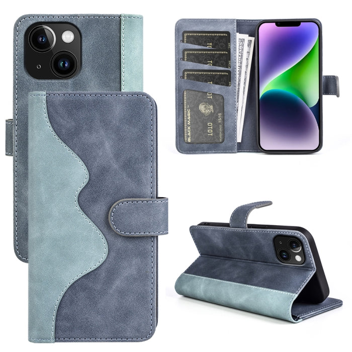 Funda de cuero para teléfono con tapa horizontal y costuras