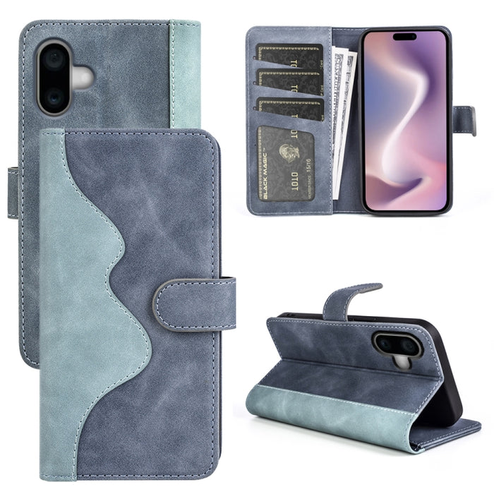 Funda de cuero para teléfono con tapa horizontal y costuras