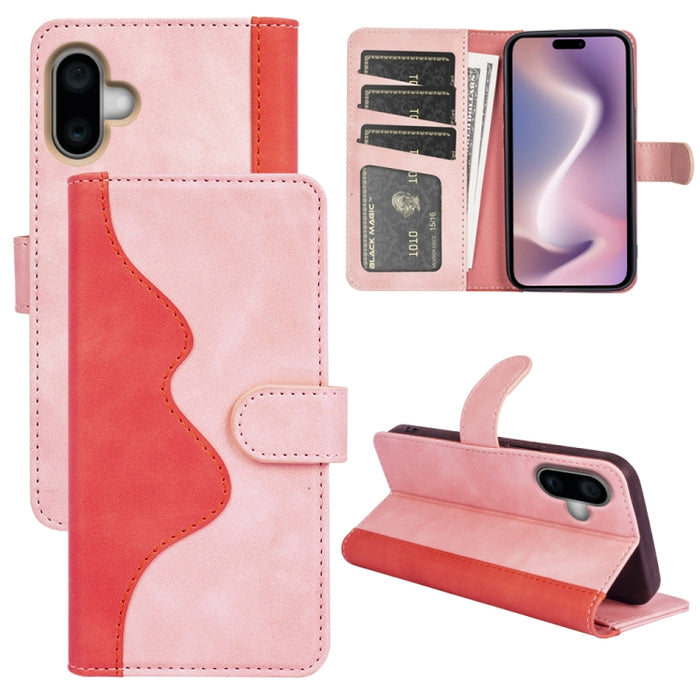Funda de cuero para teléfono con tapa horizontal y costuras