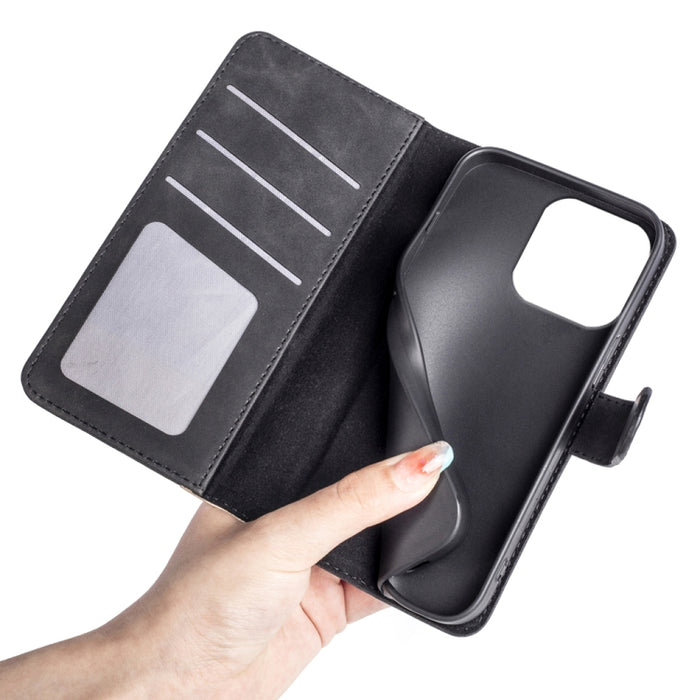 Funda de cuero para teléfono con tapa horizontal y costuras