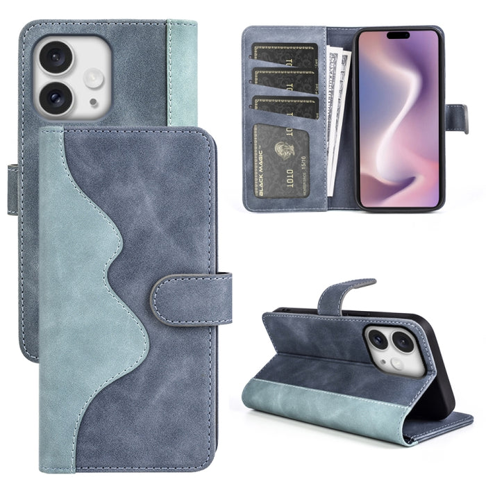 Funda de cuero para teléfono con tapa horizontal y costuras