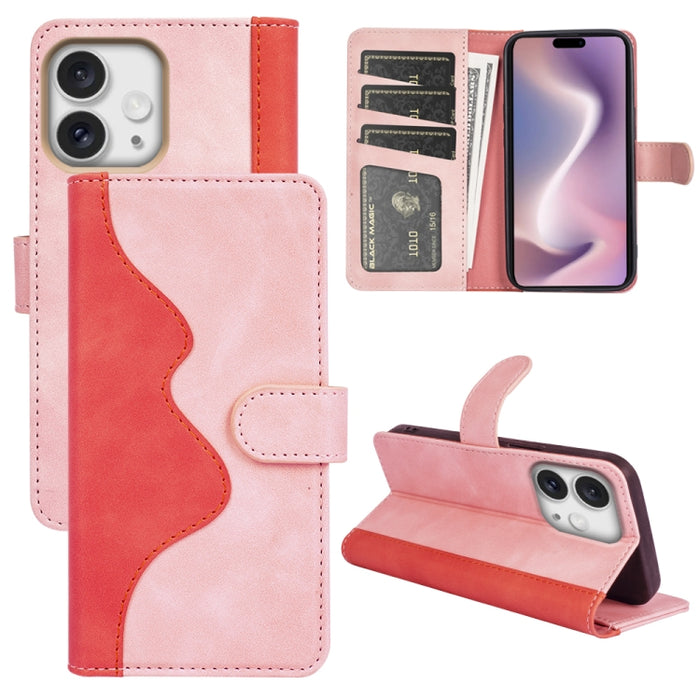 Funda de cuero para teléfono con tapa horizontal y costuras