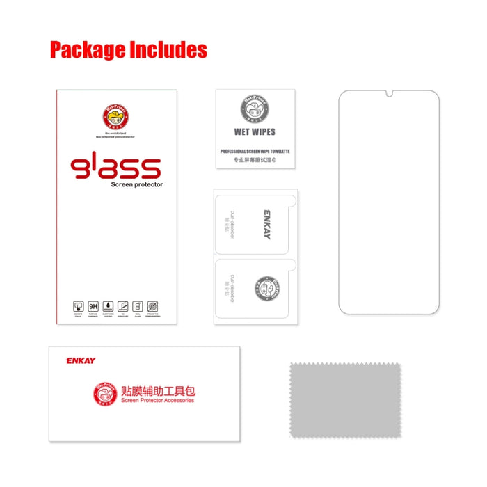 ENKAY Hat-Prince 0.26mm 9H 2.5D Alta película de vidrio templado de aluminio y silicio, For Xiaomi Redmi 12, For Xiaomi 14, For Redmi 13C, For Redmi K70 / K70 Pro / K70E