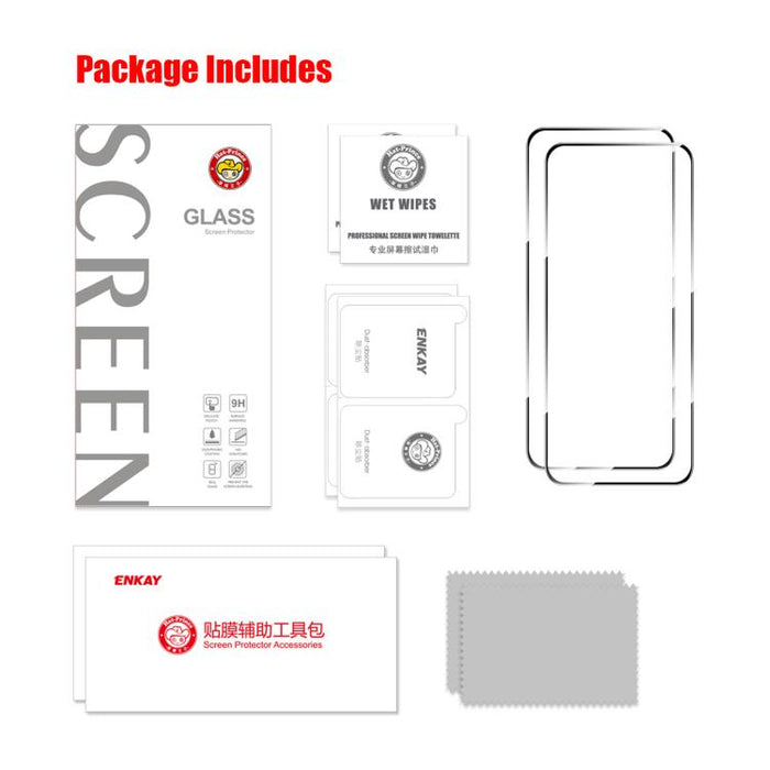 2 uds ENKAY Hat-Prince Full Glue alta película de vidrio templado de aluminio y silicio, For Redmi Note 15 Pro 5G Global 163.6mm, For Redmi 15C Global 171.5mm / Poco C85, For Redmi 15C 5G / 4G EU 173mm, For Redmi 13X, For Redmi Note 14S 4G             ...