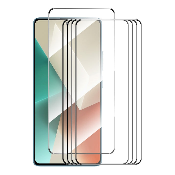 5 uds ENKAY Hat-Prince Full Glue alta película de vidrio templado de aluminio y silicio, For Redmi Note 15 Pro 5G Global 163.6mm, For Redmi 15C Global 171.5mm / Poco C85, For Redmi 15C 5G / 4G EU 173mm, For Redmi 13X, For Redmi Note 14S 4G             ...