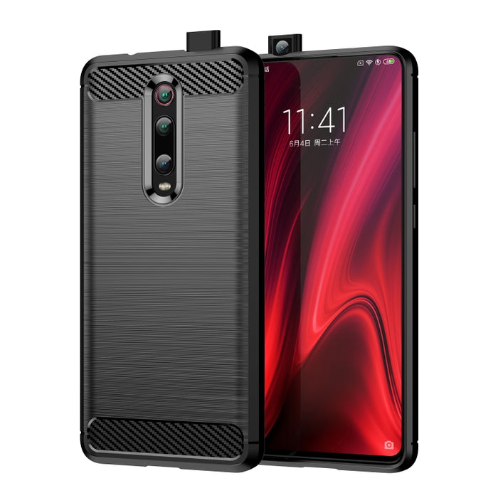 Estuche de TPU de fibra de carbono con textura cepillada para Xiaomi Redmi K20 / K20 Pro, For Xiaomi Redmi K20 / K20 Pro