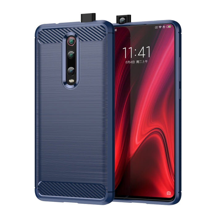 Estuche de TPU de fibra de carbono con textura cepillada para Xiaomi Redmi K20 / K20 Pro, For Xiaomi Redmi K20 / K20 Pro