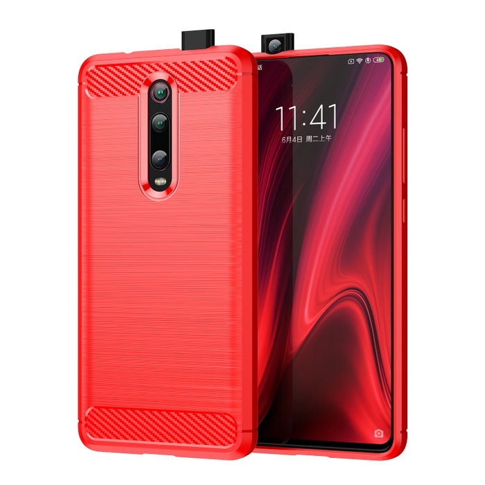 Estuche de TPU de fibra de carbono con textura cepillada para Xiaomi Redmi K20 / K20 Pro, For Xiaomi Redmi K20 / K20 Pro