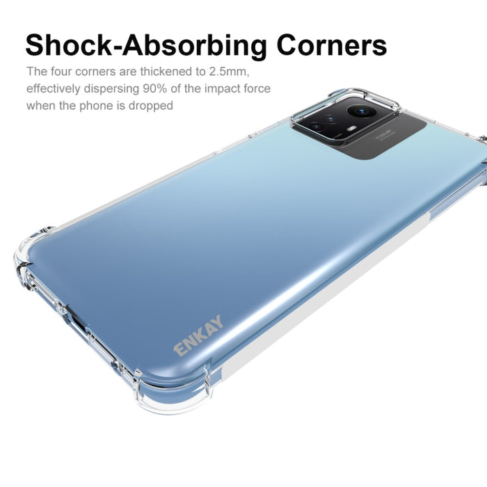 ENKAY Funda de teléfono transparente de TPU a prueba de golpes con película de vidrio, For Xiaomi Redmi Note 12s, For Redmi K60 Ultra, For Xiaomi Redmi 12C, For Xiaomi 13T