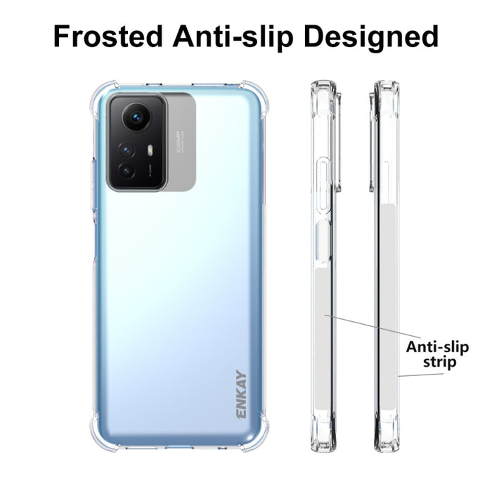 ENKAY Funda de teléfono transparente de TPU a prueba de golpes con película de vidrio, For Xiaomi Redmi Note 12s, For Redmi K60 Ultra, For Xiaomi Redmi 12C, For Xiaomi 13T