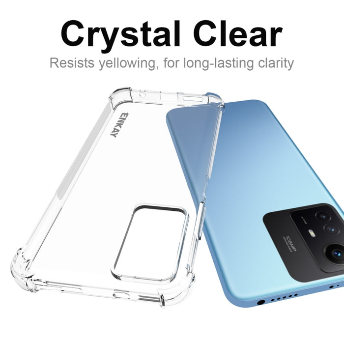 ENKAY Funda de teléfono transparente de TPU a prueba de golpes con película de vidrio, For Xiaomi Redmi Note 12s, For Redmi K60 Ultra, For Xiaomi Redmi 12C, For Xiaomi 13T