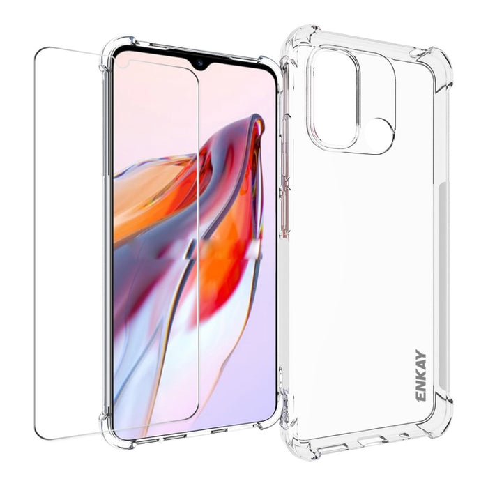 ENKAY Funda de teléfono transparente de TPU a prueba de golpes con película de vidrio, For Xiaomi Redmi Note 12s, For Redmi K60 Ultra, For Xiaomi Redmi 12C, For Xiaomi 13T