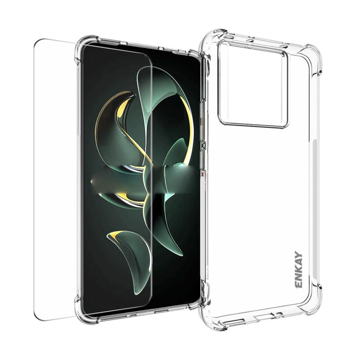 ENKAY Funda de teléfono transparente de TPU a prueba de golpes con película de vidrio, For Xiaomi Redmi Note 12s, For Redmi K60 Ultra, For Xiaomi Redmi 12C, For Xiaomi 13T