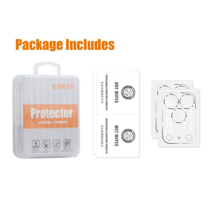 2 uds ENKAY Hat-Prince 9H lente de cámara trasera película de vidrio templado, For iPhone 17 Pro Max, For iPhone 17 Pro, For iPhone 17, For iPhone Air, For iPhone 16e, For iPhone 15 Pro / 15 Pro Max, For iPhone 15 / 15 Plus, For iPhone 16 Pro / 16 Pro ...