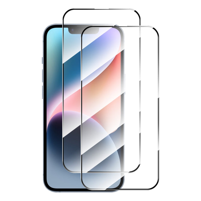 2 uds ENKAY pegamento completo alto aluminio-silicio película de vidrio templado, For iPhone 16 Pro Max, For iPhone 16 Pro, For iPhone 16 Plus, For iPhone 16, iPhone 16e, For iPhone 15 Pro Max, For iPhone 15 Pro, For iPhone 15 Plus, For iPhone 15