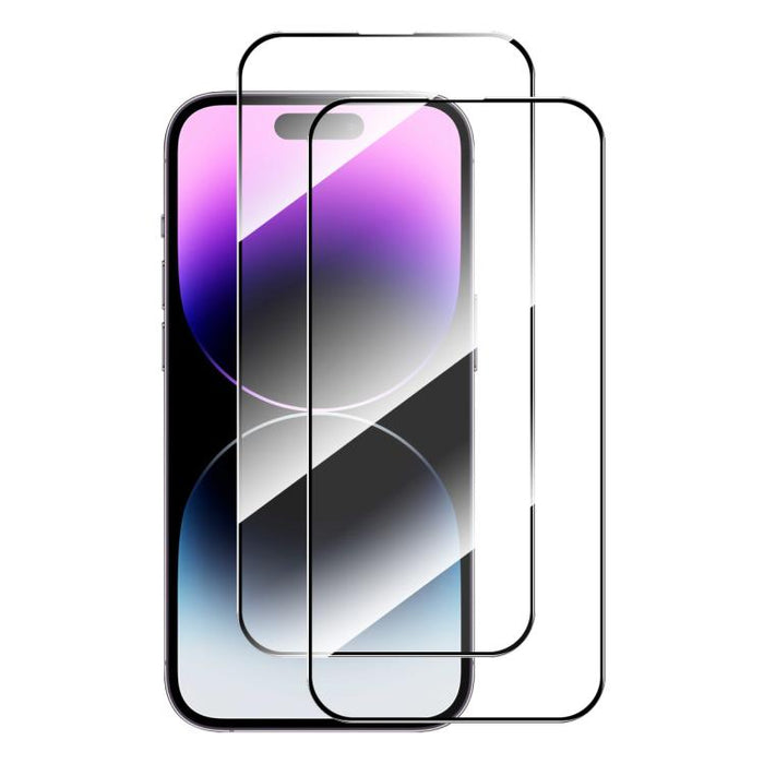 2 uds ENKAY pegamento completo alto aluminio-silicio película de vidrio templado, For iPhone 16 Pro Max, For iPhone 16 Pro, For iPhone 16 Plus, For iPhone 16, iPhone 16e, For iPhone 15 Pro Max, For iPhone 15 Pro, For iPhone 15 Plus, For iPhone 15