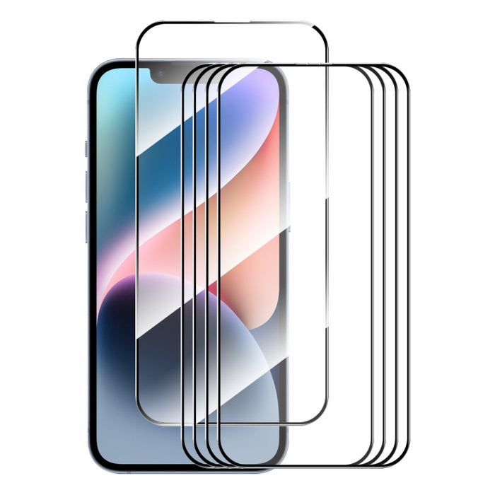 5 uds ENKAY pegamento completo alto aluminio-silicio película de vidrio templado, For iPhone 16 Pro Max, For iPhone 16 Pro, For iPhone 16 Plus, For iPhone 16, iPhone 16e, For iPhone 15 Pro Max, For iPhone 15 Pro, For iPhone 15 Plus, For iPhone 15