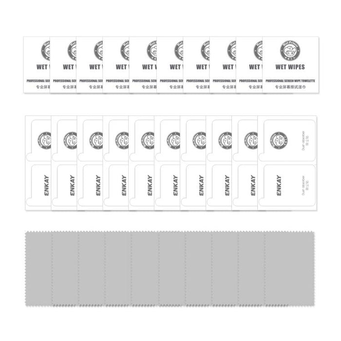 10pcs ENKAY 0.26mm 9H 2.5D Alta película de vidrio templado de aluminio y silicio, For iPhone 16 Pro Max, For iPhone 16 Pro, For iPhone 16 Plus, For iPhone 16, iPhone 16e, For iPhone 15 Pro Max, For iPhone 15 Pro, For iPhone 15 Plus, For iPhone 15