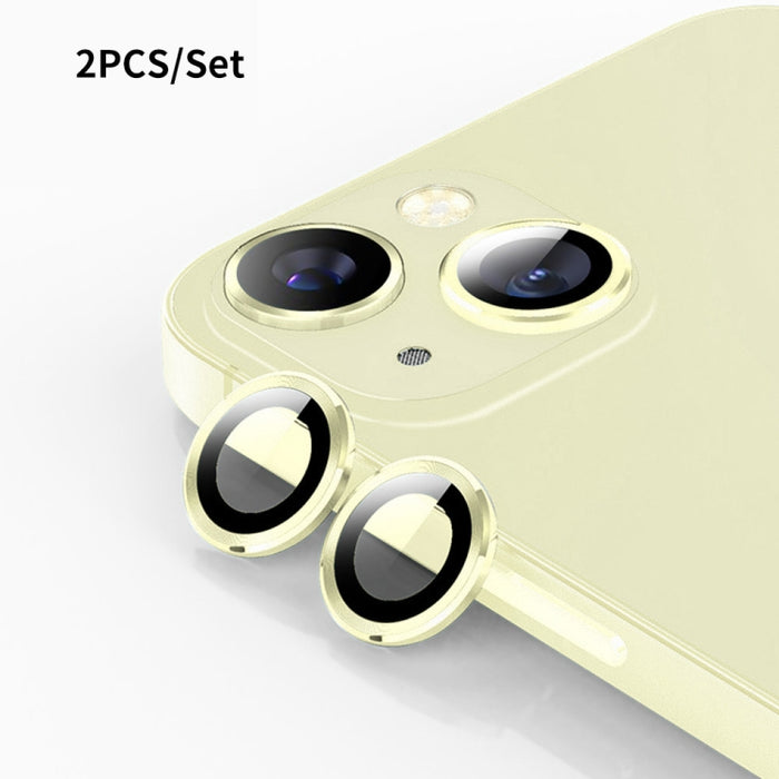 Película de vidrio templado de aleación de aluminio para lente trasera ENKAY 9H, For iPhone 15 / 15 Plus
