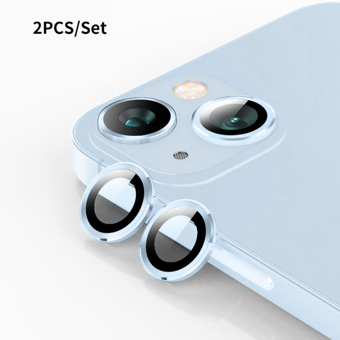 Película de vidrio templado de aleación de aluminio para lente trasera ENKAY 9H, For iPhone 15 / 15 Plus