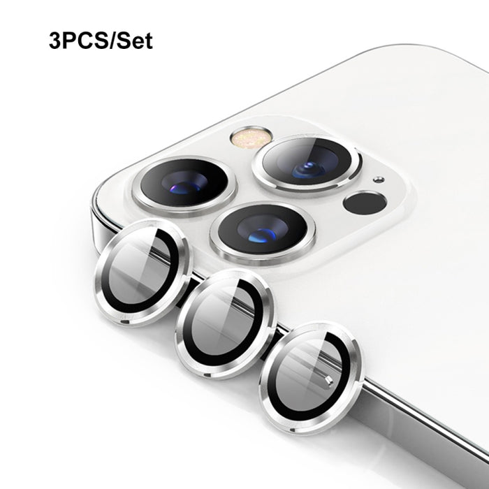 Película de vidrio templado de aleación de aluminio para lente trasera ENKAY 9H, For iPhone 15 Pro / 15 Pro Max