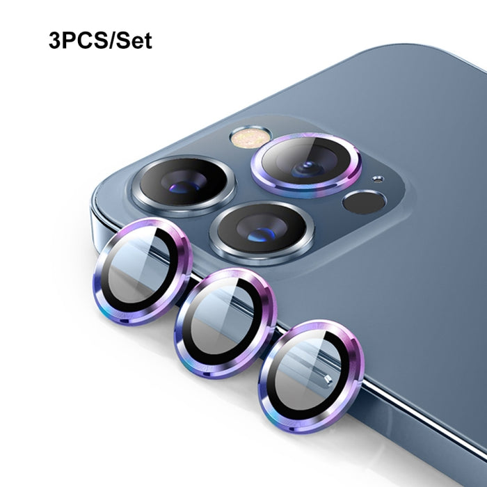 Película de vidrio templado de aleación de aluminio para lente trasera ENKAY 9H, For iPhone 15 Pro / 15 Pro Max