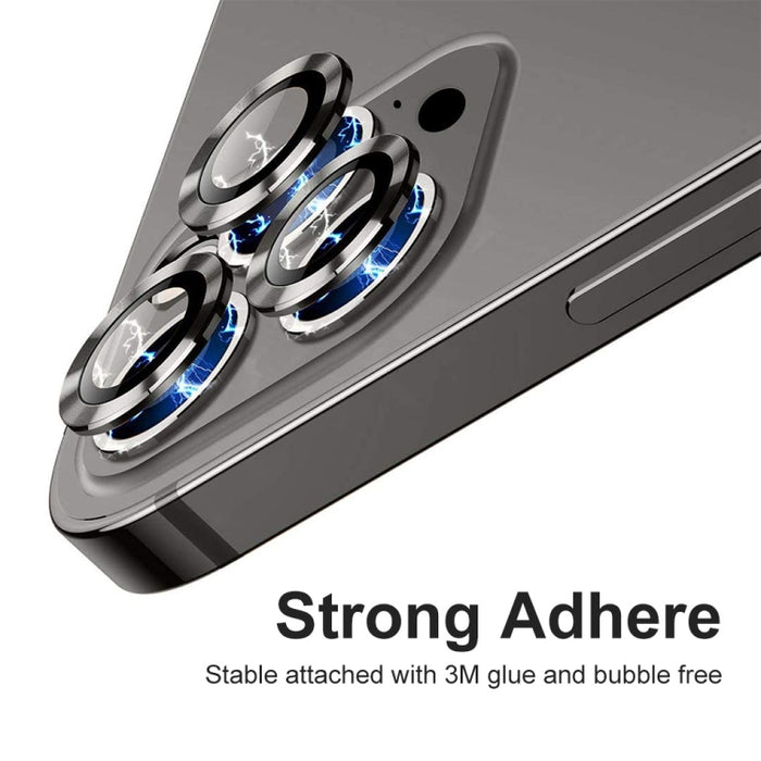 Película de vidrio templado de aleación de aluminio para lente trasera ENKAY 9H, For iPhone 15 Pro / 15 Pro Max