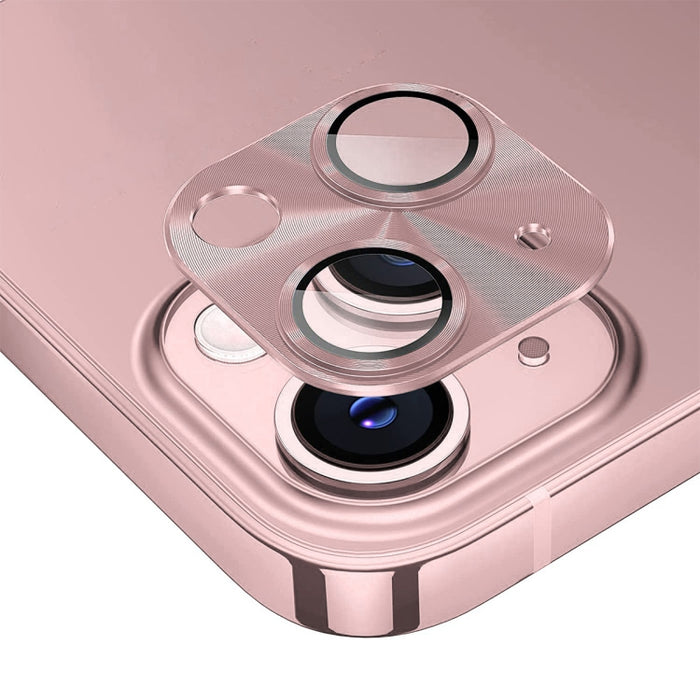 Película de cubierta de lente de vidrio templado de aleación de aluminio ENKAY, For iPhone 15 / 15 Plus