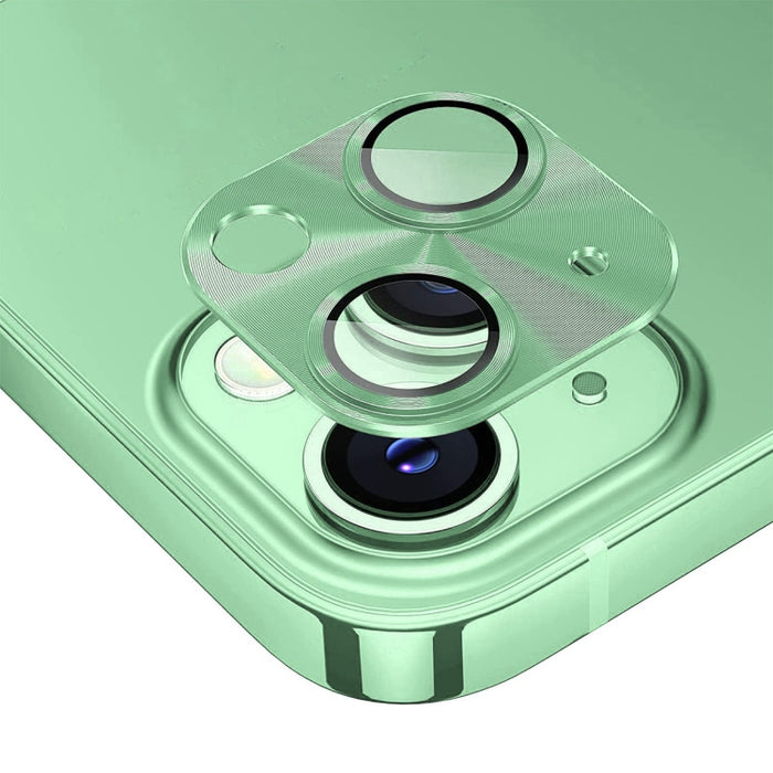 Película de cubierta de lente de vidrio templado de aleación de aluminio ENKAY, For iPhone 15 / 15 Plus