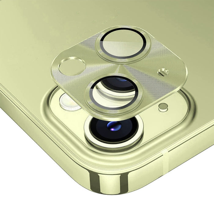 Película de cubierta de lente de vidrio templado de aleación de aluminio ENKAY, For iPhone 15 / 15 Plus