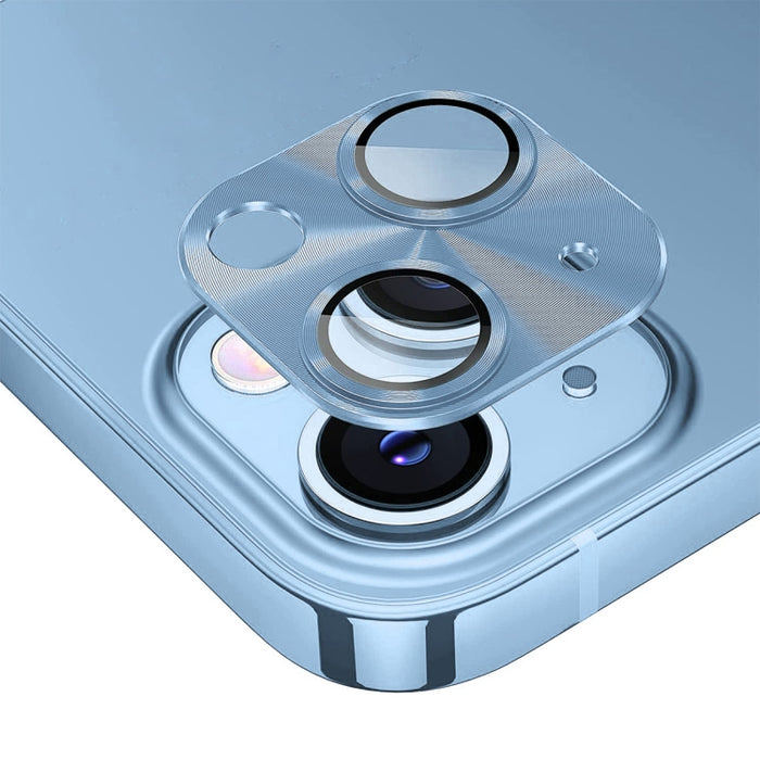 Película de cubierta de lente de vidrio templado de aleación de aluminio ENKAY, For iPhone 15 / 15 Plus