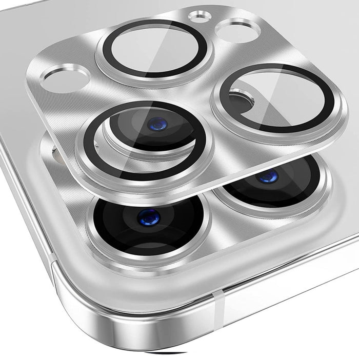 Película de cubierta de lente de vidrio templado de aleación de aluminio ENKAY, For iPhone 15 Pro / 15 Pro Max