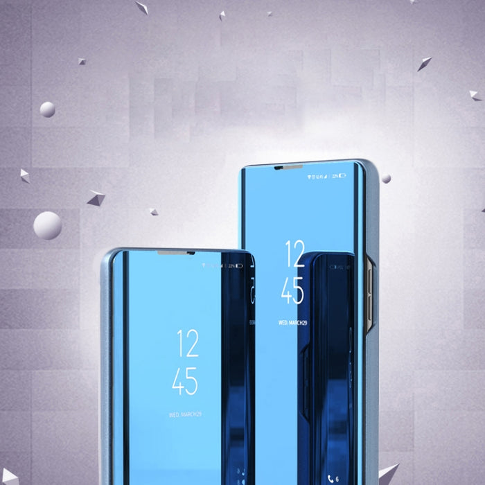 Estuche para teléfono de cuero con tapa horizontal con espejo plateado y soporte, For Xiaomi  Redmi Note 12S