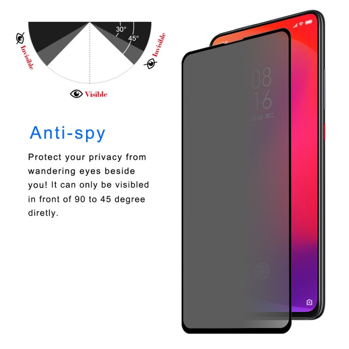 ENKAY Hat-Prince 0.26mm 9H 2.5D Película de vidrio templado de pantalla completa antideslumbrante de privacidad para Redmi K20 / K20 Pro, For Redmi K20 / K20 Pro