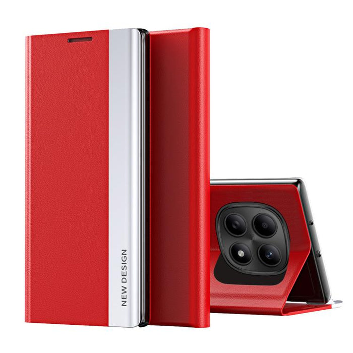Caja de teléfono de cuero de adsorción galvanizada lateral, For Redmi Note 15 4G / 5G Global 164mm