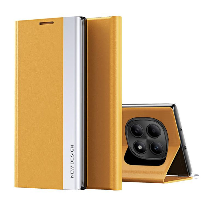 Caja de teléfono de cuero de adsorción galvanizada lateral, For Redmi Note 15 4G / 5G Global 164mm