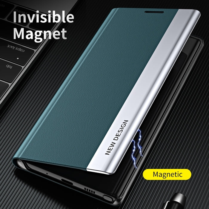Caja de teléfono de cuero de adsorción galvanizada lateral, For Redmi Note 15 4G / 5G Global 164mm