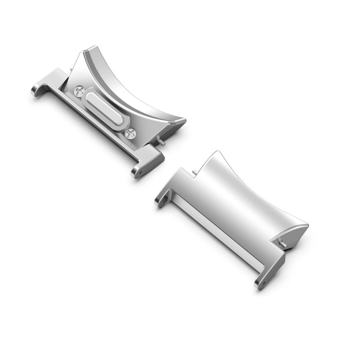 Conector de correa de reloj de metal curvado estilo botón, 20 mm, 1 par