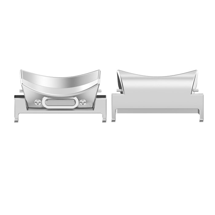 Conector de correa de reloj de metal curvado estilo botón, 20 mm, 1 par