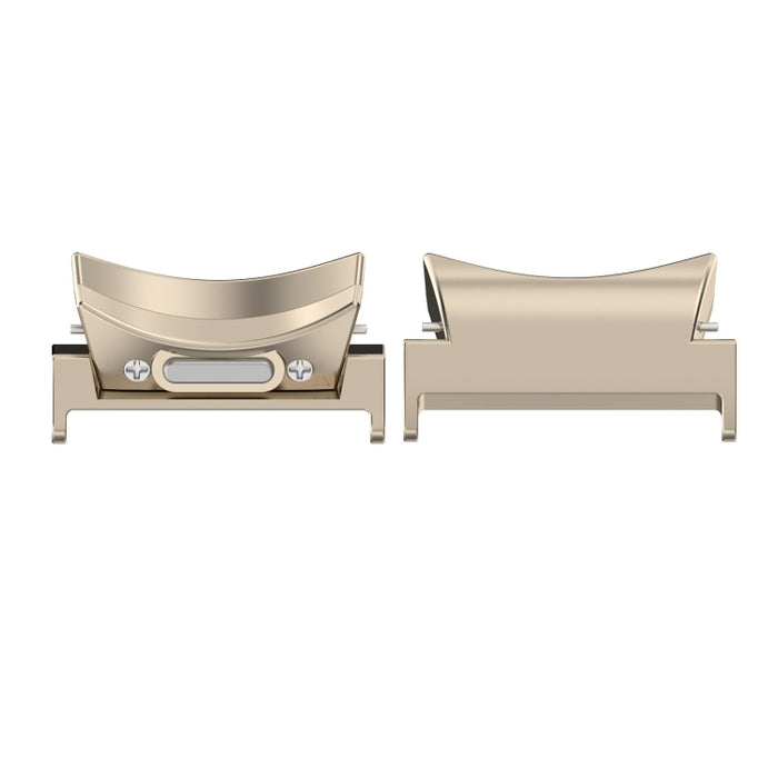 Conector de correa de reloj de metal curvo, estilo botón, 22 mm, 1 par