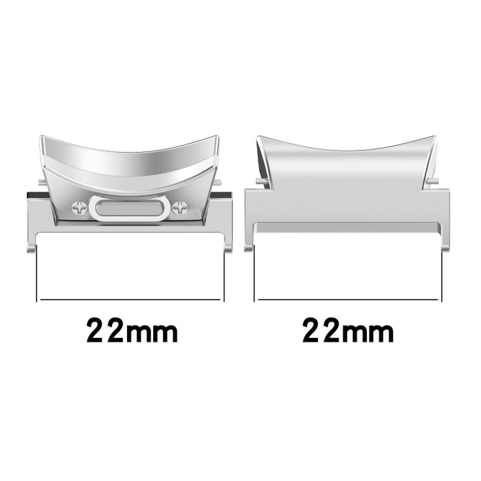Conector de correa de reloj de metal curvo, estilo botón, 22 mm, 1 par