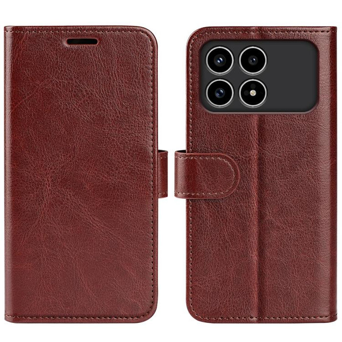 Caja del teléfono del cuero del tirón horizontal de la textura R64, For Redmi K80 / Poco F7 Pro
